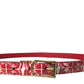Elegant Red Calfskin Waist Belt