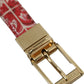 Elegant Red Calfskin Waist Belt