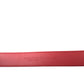 Elegant Red Leather Waist Belt with Logo Buckle