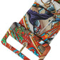 Elegant Multicolor Fabric Waist Belt