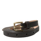 Elegant Dark Brown Leather Waist Belt