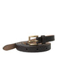 Elegant Dark Brown Leather Waist Belt
