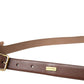 Elegant Brown Calf Leather Waist Belt