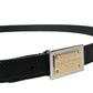 Elegant Black Leather Waisted Belt