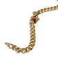 Opulent Gold-Tone Chain Bracelet with Red Accents