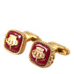 Sterling Silver Men's Cufflinks with Glass Accent