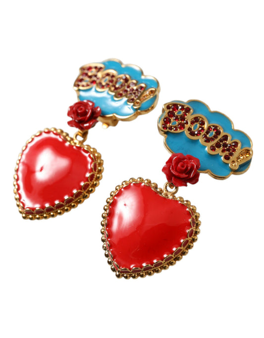 Multicolor Crystal Embellished Clip-on Earrings