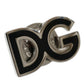 Elegant Silver Tone Logo Pin Brooch