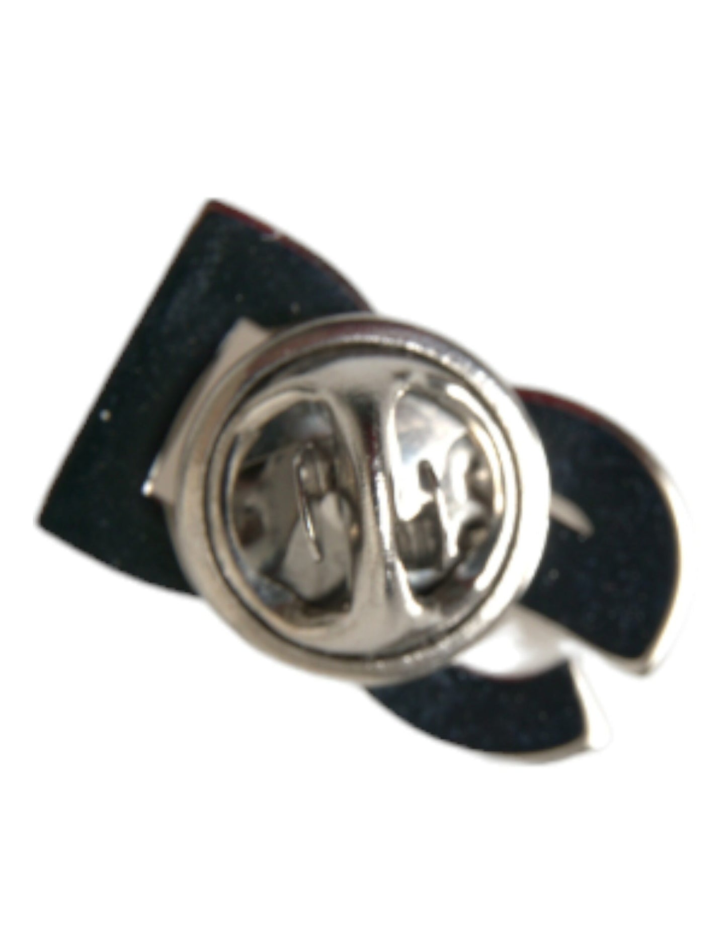 Elegant Silver Tone Logo Pin Brooch