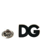 Elegant Silver Tone Logo Pin Brooch