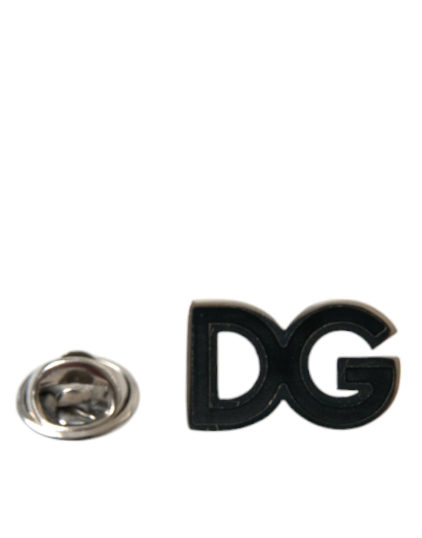 Elegant Silver Tone Logo Pin Brooch