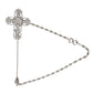 Elegant Silver Tone Crystal Lapel Pin