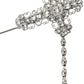 Elegant Silver Tone Crystal Lapel Pin