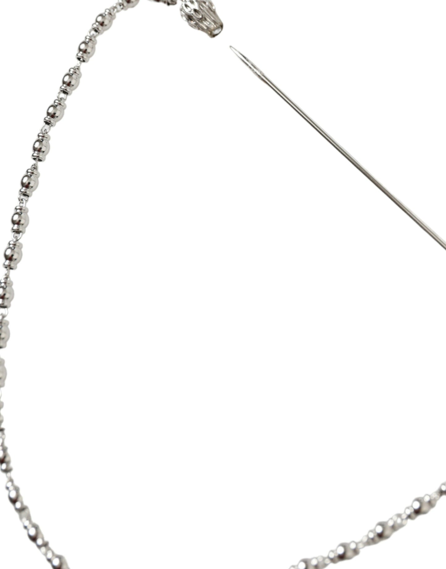 Elegant Silver Tone Crystal Lapel Pin