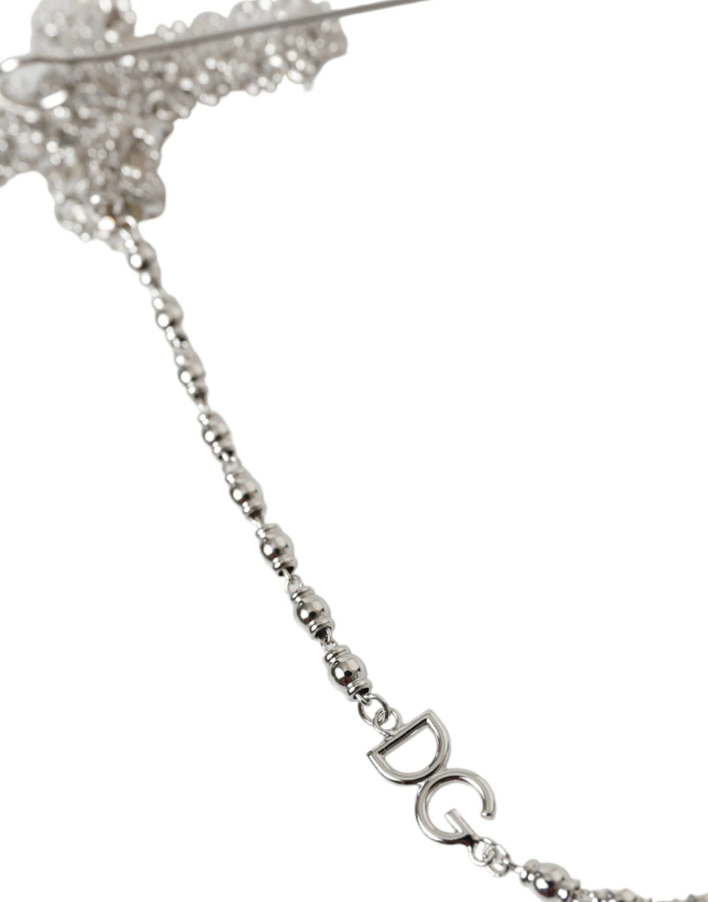 Elegant Silver Tone Crystal Lapel Pin