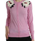 Elegant Cashmere Silk Pink Cardigan