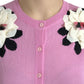 Elegant Cashmere Silk Pink Cardigan