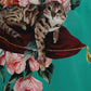 Elegant Silk Sleeveless Floral Cat Tank Top
