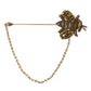 Crystal Embellished Gold Tone Bee Lapel Pin