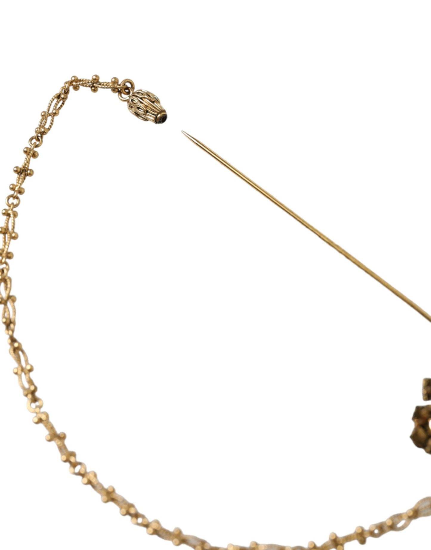 Crystal Embellished Gold Tone Bee Lapel Pin