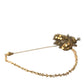 Crystal Embellished Gold Tone Bee Lapel Pin