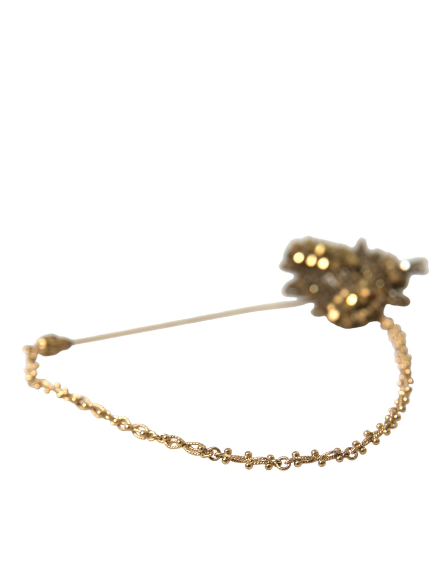 Crystal Embellished Gold Tone Bee Lapel Pin