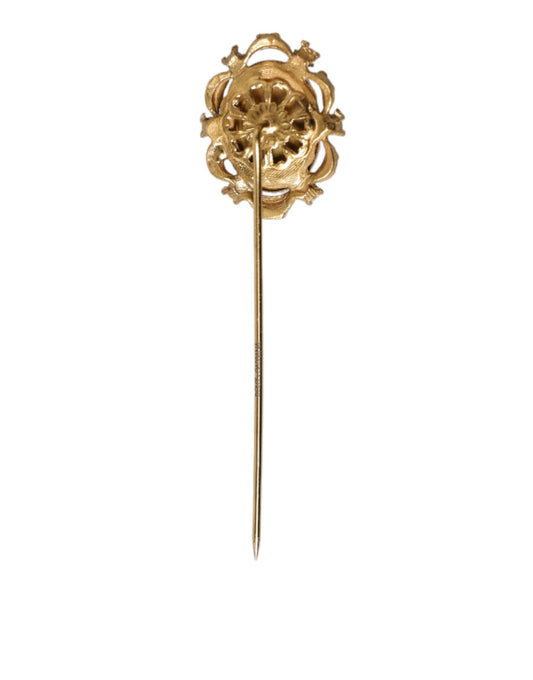 Elegant Gold-Tone Gemstone Pin Brooch