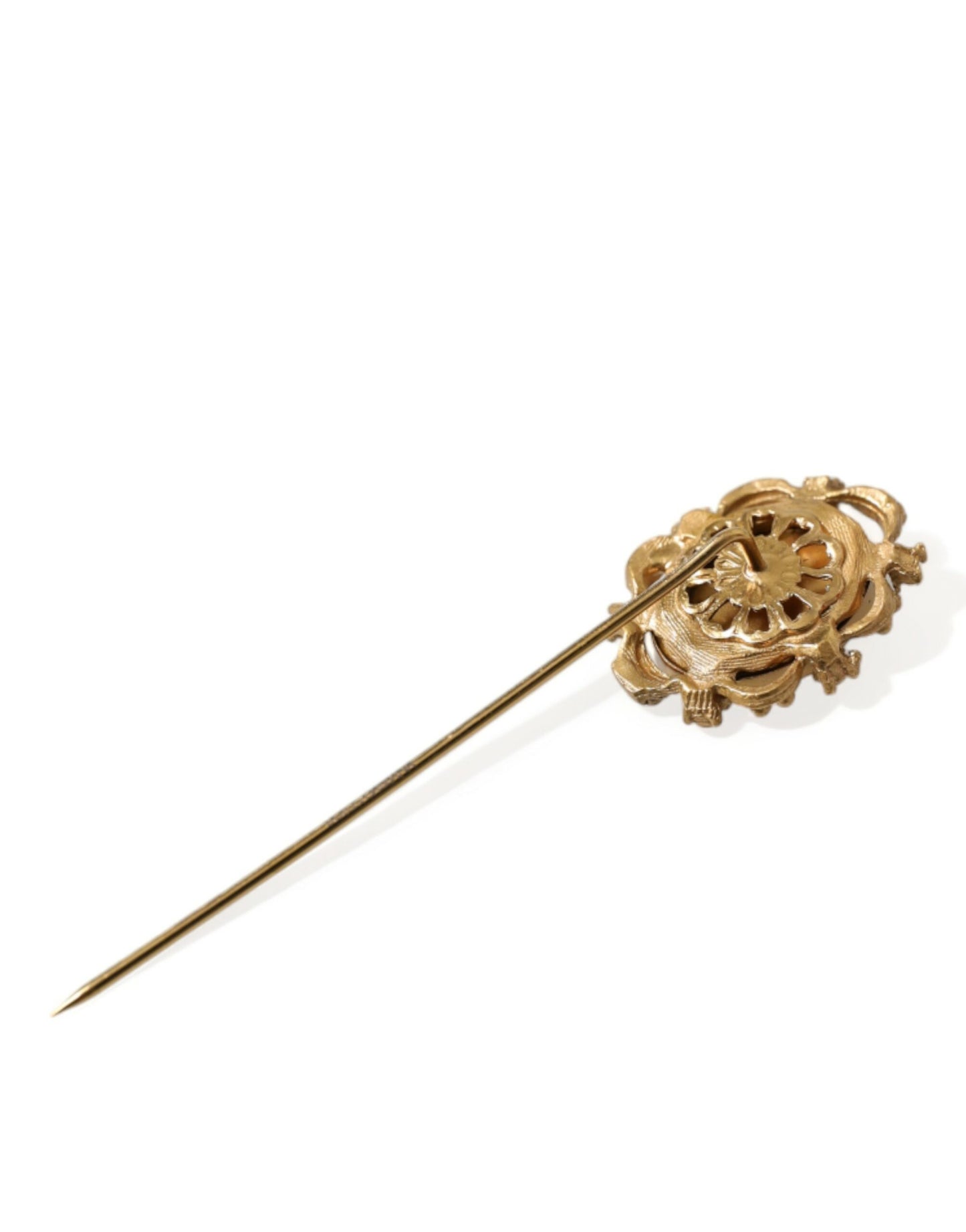 Elegant Gold-Tone Gemstone Pin Brooch