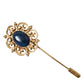 Elegant Gold Tone Silver Pin Brooch