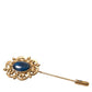 Elegant Gold Tone Silver Pin Brooch