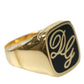 Elegant Gold Plated Logo Engraved Ring