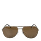 Sleek Silver Metal Sunglasses for Men