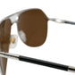 Sleek Silver Metal Sunglasses for Men