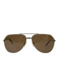 Elegant Silver Full Rim Men's Sunglasses