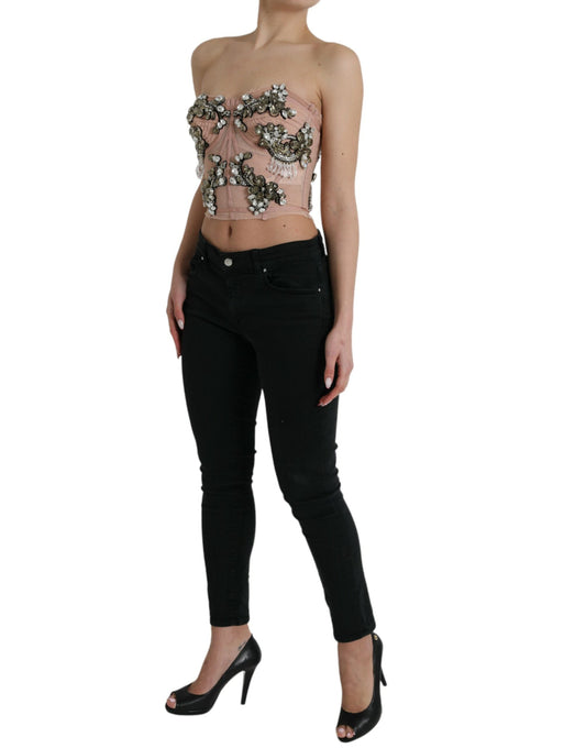 Pink Sleeveless Bustier Corset Top