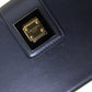 Elegant Dark Blue Lambskin Leather Box Bag