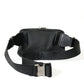 Sleek Black Canvas Belt Bag