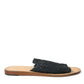 Chic Monochrome Raffia Slides