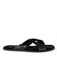 Elegant Black Cross Strap Slide Sandals