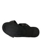 Elegant Black Cross Strap Slide Sandals