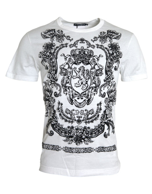 Elegant White Cotton Crew Neck Tee