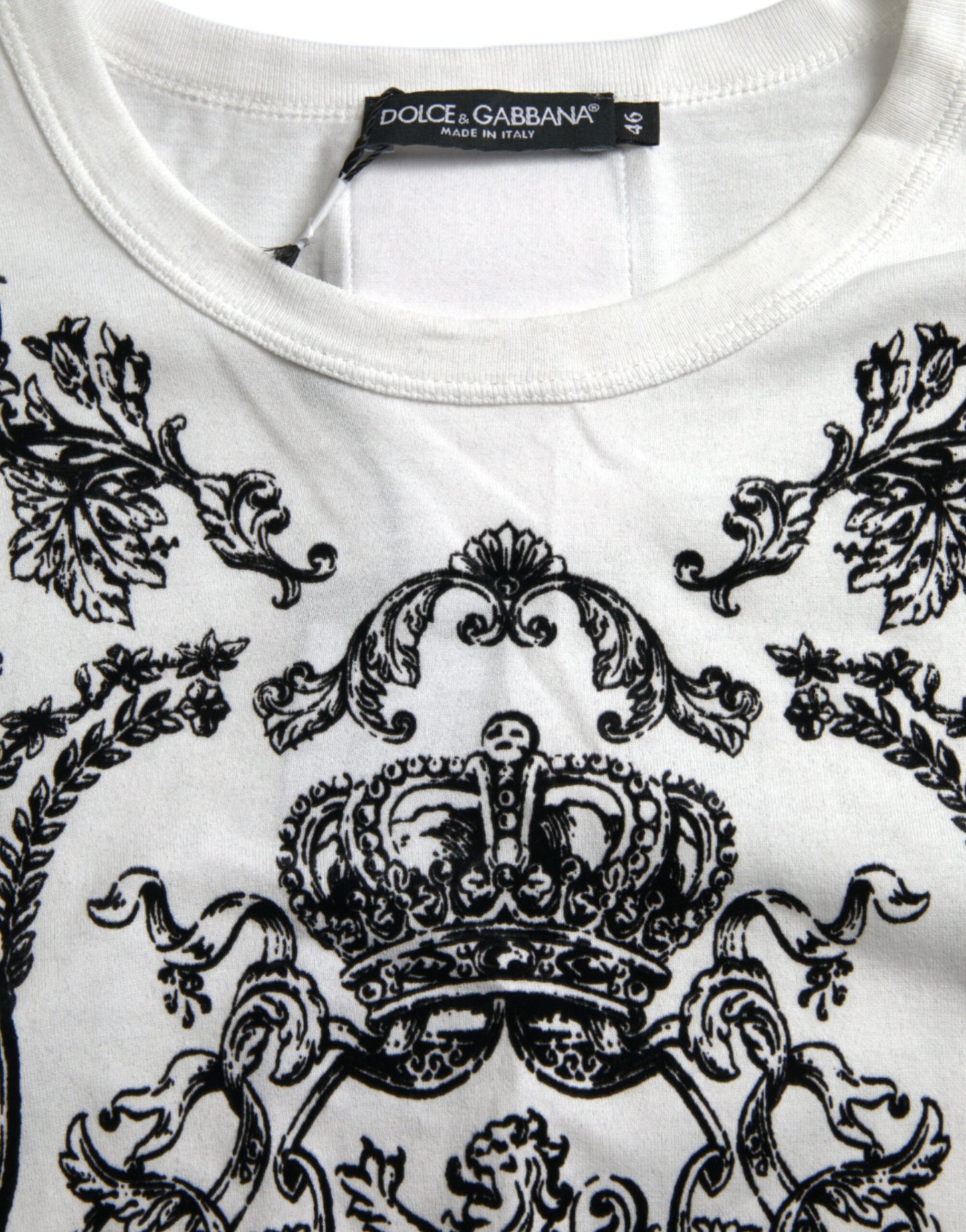 Elegant White Cotton Crew Neck Tee