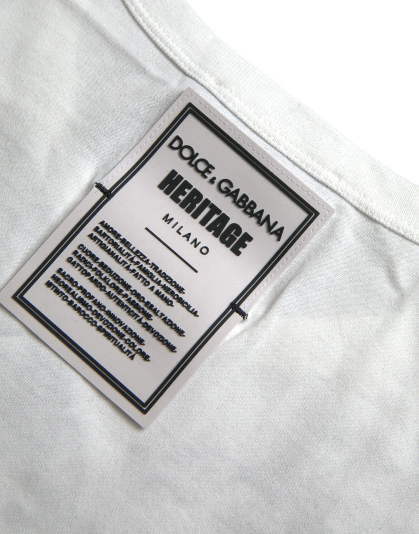 Elegant White Cotton Crew Neck Tee