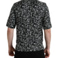 Elegant Silk Polo T-Shirt with Trumpet Print