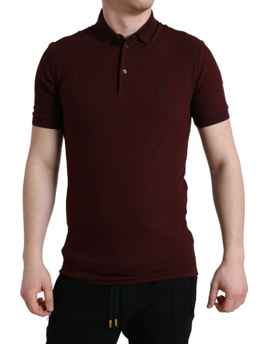 Elegant Maroon Cotton Polo T-Shirt