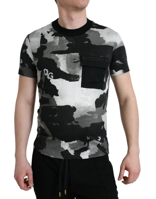 Multicolor Camouflage Crew Neck Tee