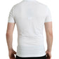 Elegant White Cotton Polo Tee with Logo Patch