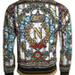 Napoleon Print Crew Neck Pullover Sweater