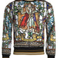 Napoleon Print Crew Neck Pullover Sweater
