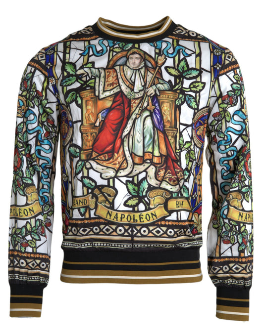 Napoleon Print Crew Neck Pullover Sweater